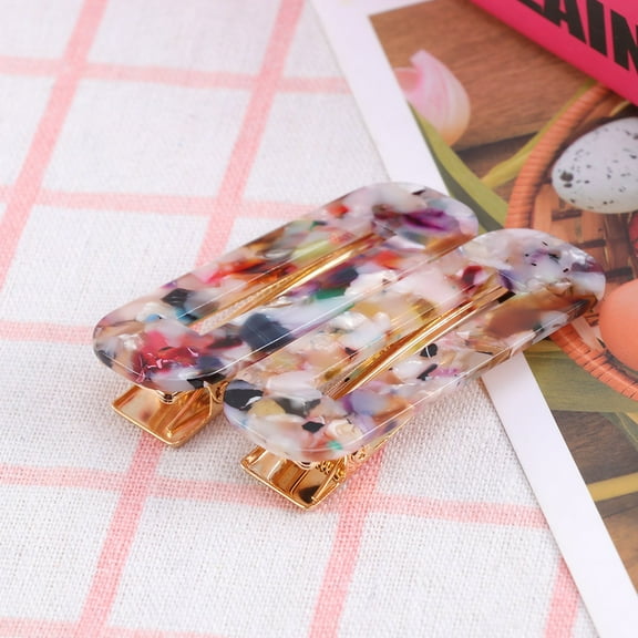 HINTRMENT Multi Color Leopard Design Plastic Hair Clips for Ladies Women Girls Decoration 2 Pcs