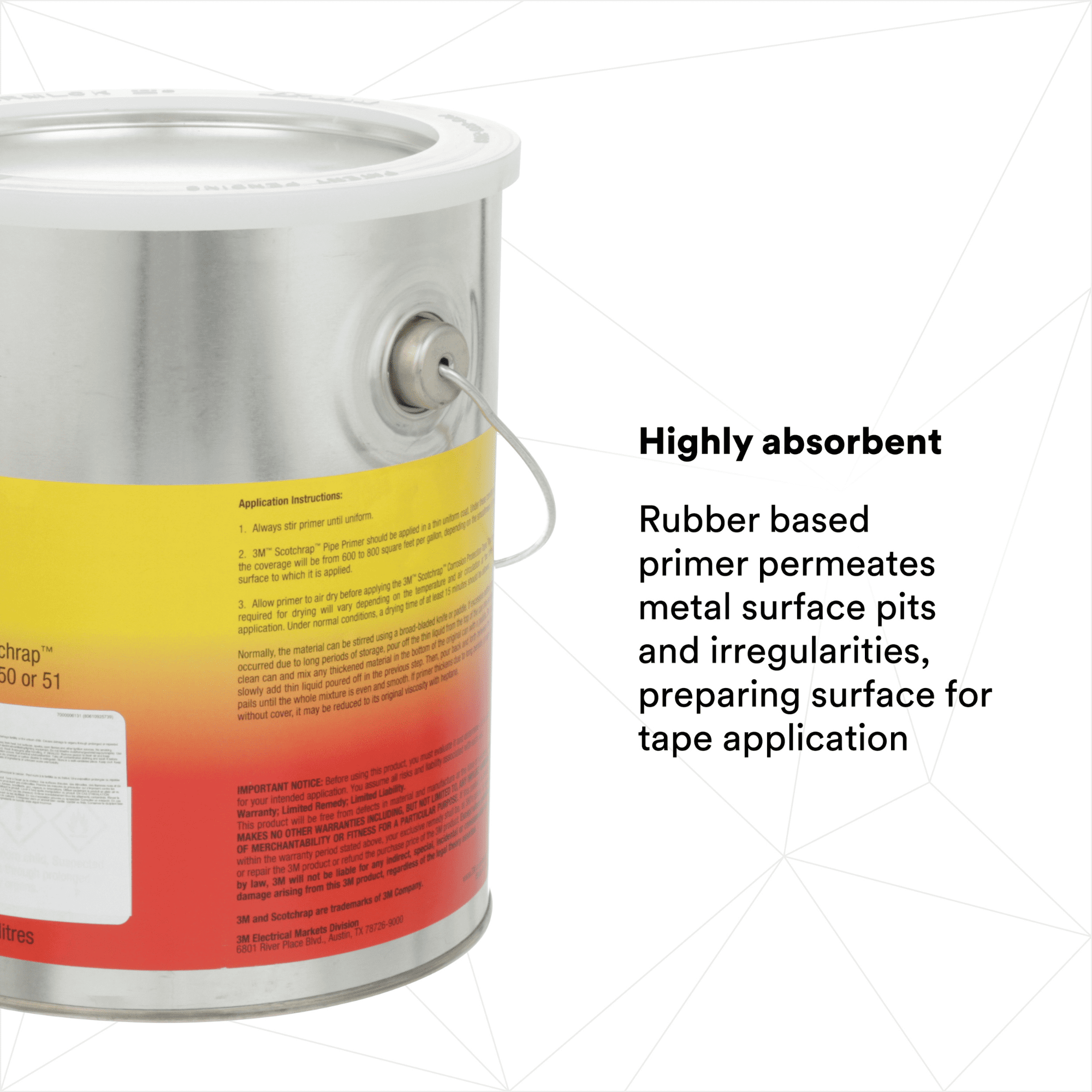 3M Scotchrap Pipe Primer: 1 gallon can (Black) 7000006131