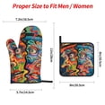 thumbnail image 2 of Cauagu Psychedelic Faces Colorful Print Oven Mitts and Pot Holders 4 pcs Set,Extra Thicken Long Kitchen Oven Glove Potholders BBQ Gloves-Oven Mitts and Pot Holders(11 Inch), 2 of 6