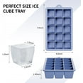 thumbnail image 3 of Silicone Ice Cube Tray 3 Pack - Easy Release Ice Cube Tray with lid, BPA Free Ice Cubes Trays for Freezer,Ice Cube Mould for Cocktail,Whiskey (Mint+Pink+Blue), 3 of 7