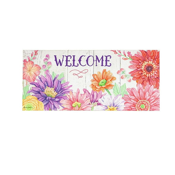 Evergreen Welcome Home Spring Sassafras Indoor Outdoor Switch Doormat 1'10"x10" Multicolored