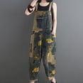 thumbnail image 2 of EDHITNR Jumpsuits for Women Casual Loose Sleeveless Denim Jumpsuit Pants Pocket Button Denim Jumpsuit Pants Strap Pants Blue 2XL # Todays, 2 of 7