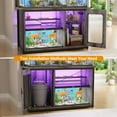 thumbnail image 3 of Homieasy Heavy-Duty 55-75 Gallon Aquarium & Reptile Tank Stand with Power Outlets, LED Lighting & Adjustable Storage - Multi-Functional Steel Terrarium Cabinet for Fish Tank,Gray Oak, 3 of 7