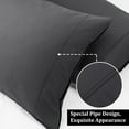 thumbnail image 5 of PiccoCasa Pillowcase Set of 2, Soft Cotton with Zipper Dark Gray King 20"x36", 5 of 7