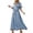 A-Blue660, variant on Twist Waist Midi Dress for Women Short Sleeve Daily Long Dress