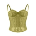 thumbnail image 4 of Gkeoshab Corsets for Women Lace Bustier Corset Crop Tops for Women - Spaghetti Strap Corset Bustier Fashion Going Out Top Shapewear Yellow XL, 4 of 4