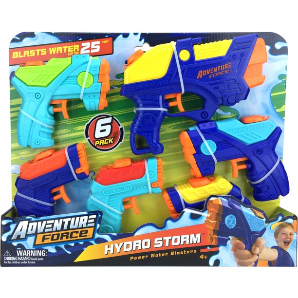 Adventure Force Hydro Storm Water Guns, Pack of 6