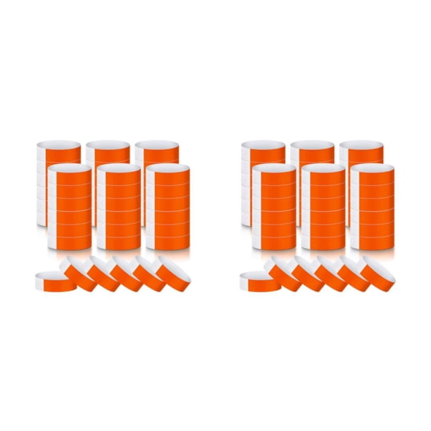 Inteprter 6 rollos de pulseras de papel para club nocturno, surtido de pulseras adhesivas para fiestas, Kit surtido, brazalete portátil para Naranja 2piezas