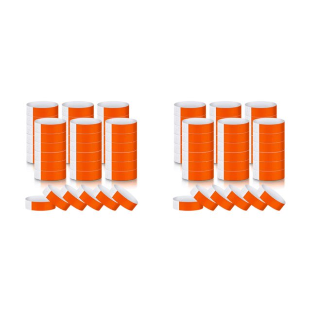 Inteprter 6 rollos de pulseras de papel para club nocturno, surtido de pulseras adhesivas para fiestas, Kit surtido, brazalete portátil para Naranja 2piezas