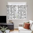 thumbnail image 4 of Grey Christmas Kitchen Curtains Window Panels, Winter Snowman Xmas Snowflakes Stripes Insulated Window Treatment Curtain, Grommet Curtains for Bedroom/Living Room/Bathroom, 2 Piece 52"Wx45"L, 4 of 8
