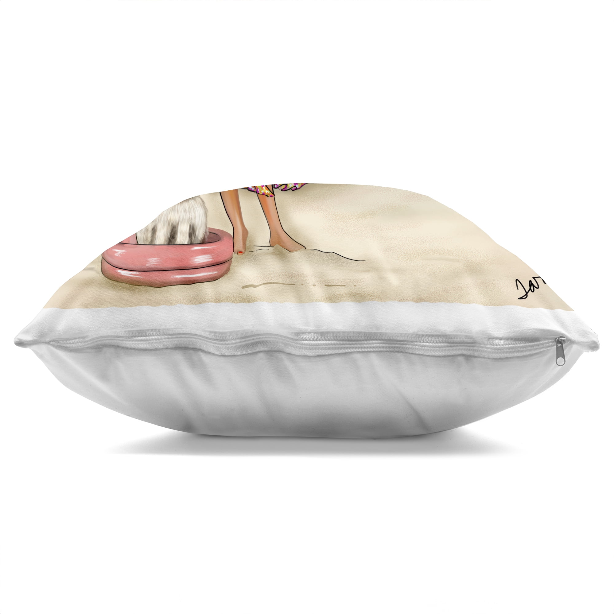 Stupell Industries Beach Girl in Summer Sun Decorative Printed Throw Pillow, design by Tara Boone, 18 x 7 x 18