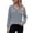 Gray, variant on GigrtiJin Long Sleeve Tops for Womens Loose Casual V Neck Tops Womens Solid Color Going Out Cropped Pull On Tops with Button