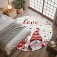 thumbnail image 3 of Valentine's Day Washable Area Rug&nbsp;3 ft Sweet Gnome Couple Red Pink Love Heart Rose Floral Wood Grain Soft Round&nbsp;Rugs for Living Room, Non Slip Carpet for Bedroom&nbsp;Entryway Dining Room, 3 of 9