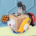 thumbnail image 4 of Busy Board Multifunctional Building Blocks 7-in-1 Lock Box Cognitive Enlightenment Music Function and Calculator Wooden Building Block Puzzle Game Basic Skills Learning (Type 02), 4 of 8