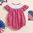 thumbnail image 7 of mgoYE Toddler Baby Girls 4th of July Romper 0 3 6 9 12 18 24 Month Cute Fly Sleeve Bubble Bodysuit Infant Flag Embroidery Summer Clothes Size 18-24 Months, 7 of 7