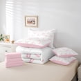 thumbnail image 6 of Erosebridal Pink Bowknot Kids 7pcs Bedding Comforter Set,Cute Bowtie Princess Queen Bedding Sets For Girls,Pink Reversible, 6 of 7