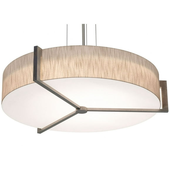 APP3044MBWG-JT-AFX-Apex - Drum Pendant In Modern Style-6.75 Inches Tall and 33.33 Inches Wide-Satin Nickel/Weathered Grey Finish-Jute Shade