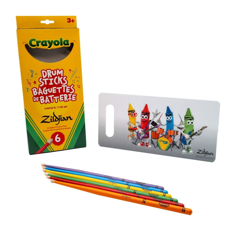 Zildjian, Kids Drumsticks Pack, 6 Pk, Crayola Colors - Walmart.com