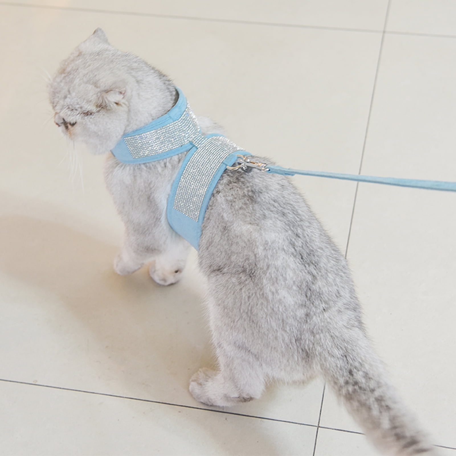 DOPI Pet Harness K-shaped Anti-escape Rhinestone Inlaid Pet Dogs Cats Chest Strap Pet Supplies