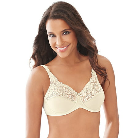 Womens Tailored Minimizer Bra With Lace Trim, Style