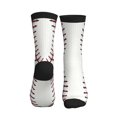 thumbnail image 2 of Men's White Baseball Novelty Athletic Socks Women's Digital Printing Funky Patterned Crew Socks, 2 of 7