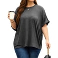 thumbnail image 2 of Short Sleeve Women Oversized T-Shirt Summer Casual Loose Tee Tops, 2 of 7