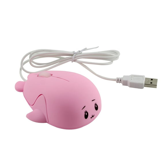 SHARE SUNSHINE Souris Filaire, Souris d'Ordinateur en Forme de Dauphin Animal Mignon, Souris Optique USB 1600DPI Portable pour Ordinateur Portable PC de Bureau (Rose)