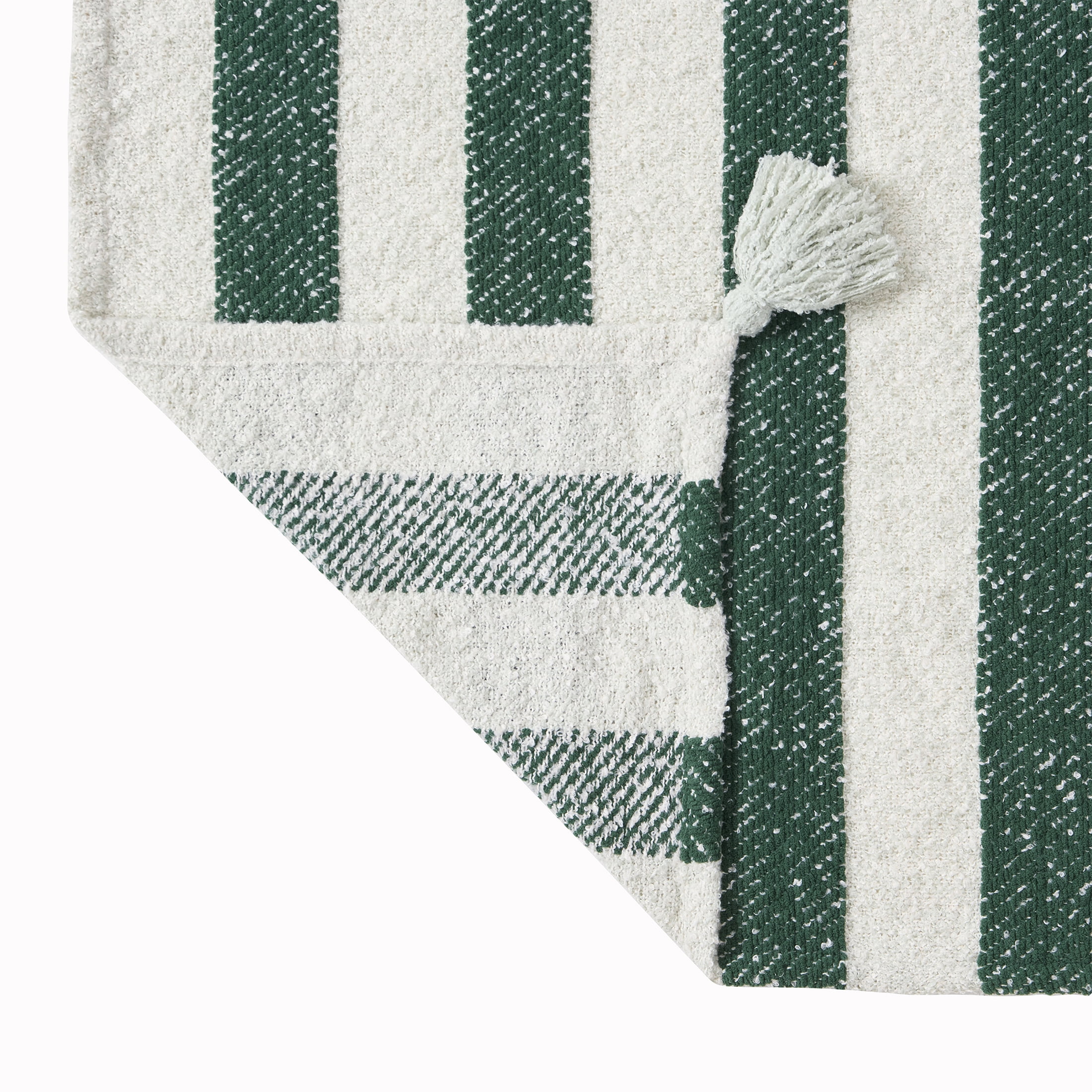Beautiful Thyme Green Chenille Striped Throw by Drew Barrymore, 50" x 60"