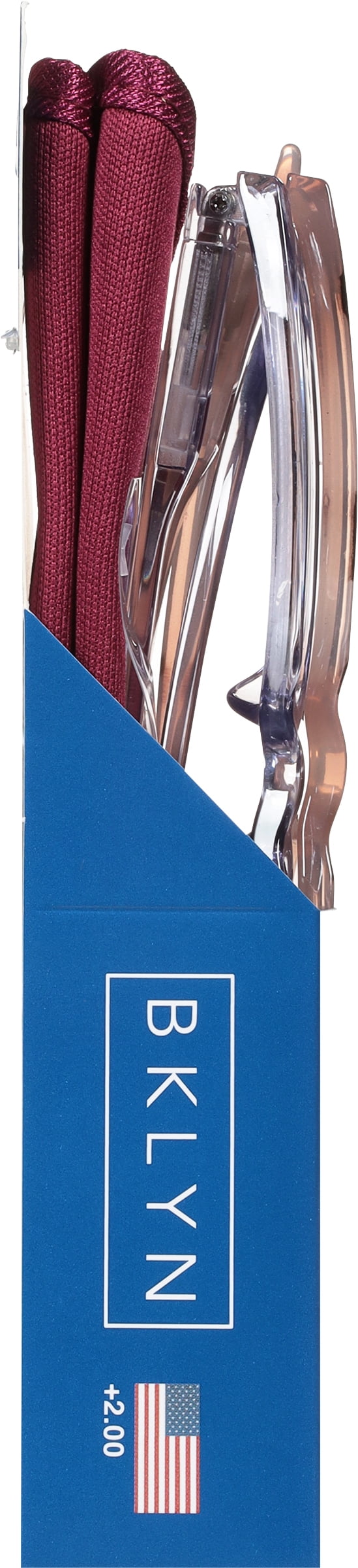 (2 pack) Bklyn, Marcy +2.00, Adult, Womens, Plastic Reading Glasses & Pouches Value Pack , 2 Ea
