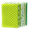 thumbnail image 1 of 7 Pieces Cotton Fabric Flower Cotton Fabric Print Colorful Quarters Bundle SewingQuilting Crafting Mixed Style Patchwork Set Green, 1 of 8