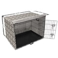 thumbnail image 6 of Abstract Dog Crate Cover, Modern Rounded Squares Illustration Symmetric and Monochrome Design, Easy to Use Pet Kennel Cover Small Dogs Puppies Kittens, 7 Sizes, Dark Grey and Eggshell, by Ambesonne, 6 of 6