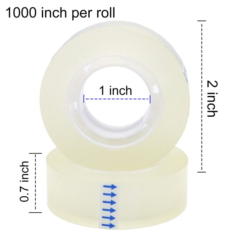 OWLKELA 12 Rolls Transparent Tape, Clear Tape Refills for Dispenser, 0.7 in  x 1000 in, Translucent 