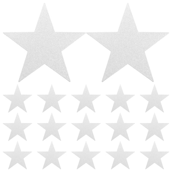 VORCOOL 48Pcs Plated Silver Paper Star Cutouts for DIY Crafts and Elegant Wall Decorations
