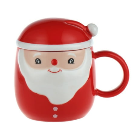 

FRCOLOR 1 Set Christmas Gift Mug Santa Claus Shaped Ceramic Cup with Lid Milk Cup