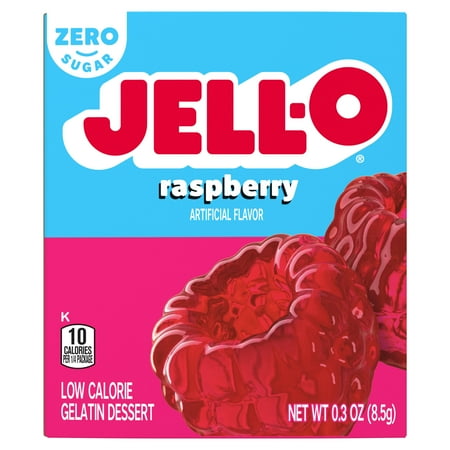 (3 pack) (3 Pack) Jell-O Raspberry Sugar Free Gelatin Mix, 0.3 oz Box