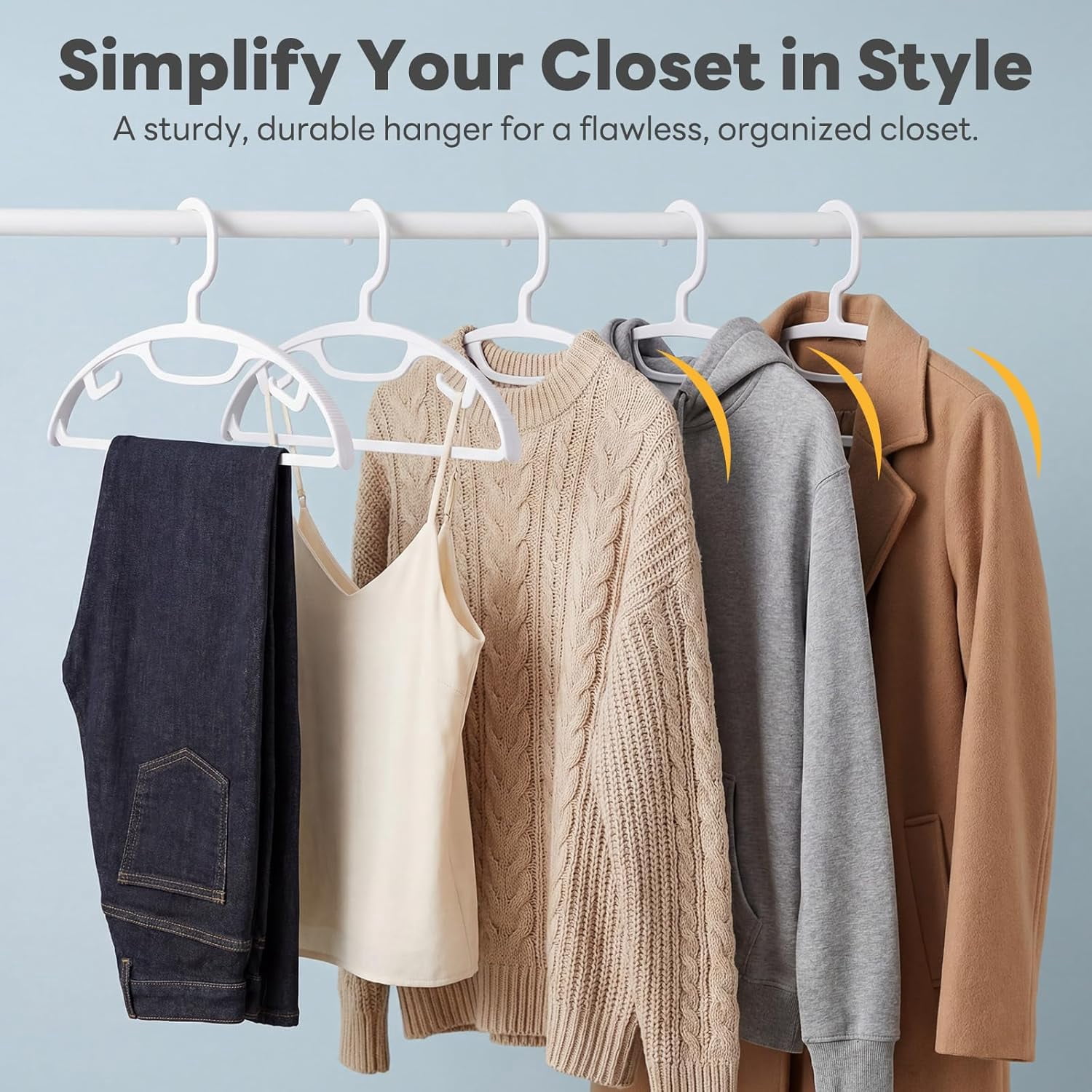 Plastic Clothes Hangers 12 Pack, Sweater Hangers No Shoulder Bump, Thick Heavy Duty Coat Hanger for Closet, White Wide Hanger with Non-Slip Hook for Sweaters, Suits, Dresses, Jackets, Pants