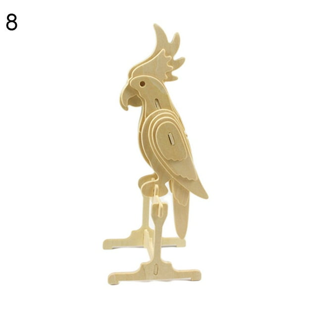 3D Wooden Blank Puzzles DIY Animal Model Crafts Kits Education Kids Toy Gift