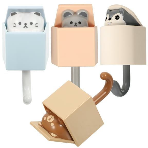 4 Pcs Door Hook Decorative Wall Adhesive Hooks Coat Kid Hangers Binder Childrens for Clothes