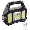 thumbnail image 3 of Solar Searchlight Portable LED Spotlight Solar/USB Rechargeable Powerful Flashlight Dual Light Source Searchlight Waterproof 6 Gears Torch Light for Camping Emergency Outdoor, 3 of 11