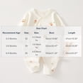 thumbnail image 3 of Baby Kimono Style Romper Girls Boys Cotton Long Sleeve Cute Printed Onesie with Side Bow Tie Detail and Snap Crotch Infant Comfort Jumpsuit Beige 7 3-6 Months, 3 of 7