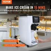 VEVOR Commercial Ice Cream Maker Single Flavor 10-15.2L /2.7-4Gal Per Hour Soft-Serve Ice Cream Machine with LCD Panel, Stainless Steel