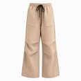 thumbnail image 6 of NOLDARES Boys Baggy Sweatpants, Casual, Straight Wide Leg, Athletic, Drawstring Joggers, with Pockets, Athletic(W120-Khaki), 6 of 6
