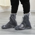 thumbnail image 4 of 10 Pairs Plastic Waterproof Shoe Covers,Clear Disposable Boot Covers,Elastic Band Shoe Protectors,Non-Slip Outdoor Rain Shoe Covers,for Women and Men By Scheam, 4 of 7