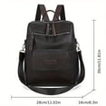 thumbnail image 3 of PRIYAL Solid Color Simple Fashion Women's Backpack, Large Capacity Multi-functional Commuter Casual Outing Travel Bag, 3 of 14
