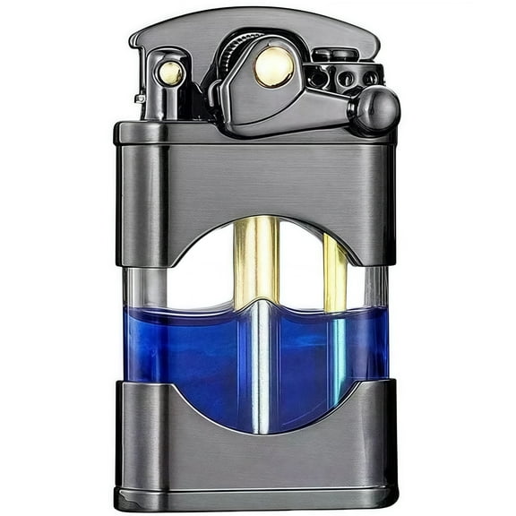 Antique Kerosene Lighters Cool Lighters Transparent Fuel Tank Rocker Arm Ignition Lighter for Collection Decorative Gift