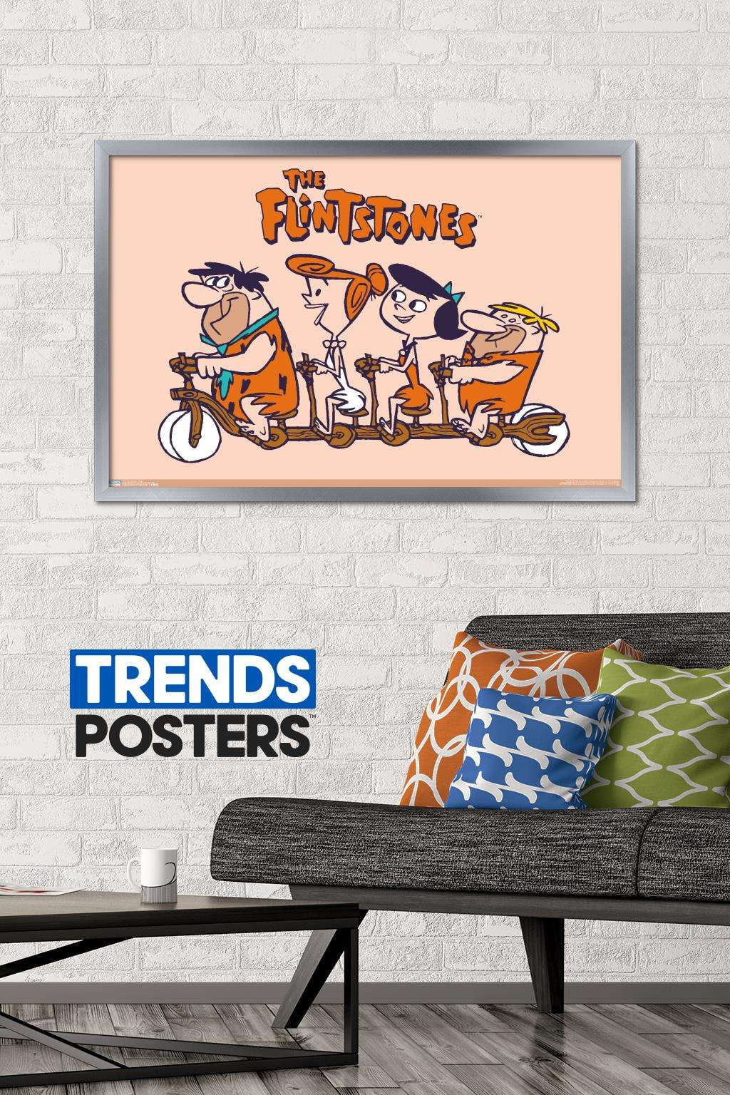 The Flintstones - Group Wall Poster, 22.375" x 34", Framed