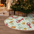 thumbnail image 5 of Rateoe Lobster Sea Shell Pattern Christmas Tree Skirt with Ties , Christmas Tree Decorations, Farmhouse Christmas Decor Xmas Holiday Decorations-30", 5 of 6