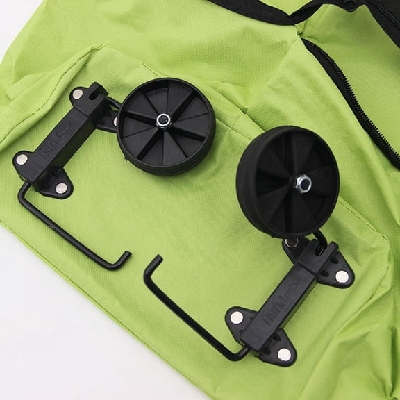ETHZZLE Green Folding Shopping Cart with Large Storage Bag and Trolley Design