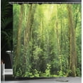 thumbnail image 4 of Ambesonne Tropical Shower Curtain, Rainforest Landscape, 69"Wx70"L, Green, 4 of 5