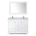 thumbnail image 3 of Wyndham Collection Square Sinks Wood Double Bathroom Vanity in White/Gold, 3 of 6